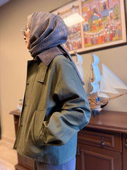 Oliva Kadife Yaka Ceket