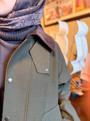 Oliva Kadife Yaka Ceket