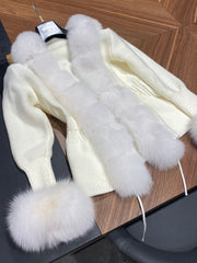 Fur Charm Beyaz- Premium Tilki Kürkü Hırka