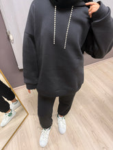 Taşlı Hoodie Takım Antrasit