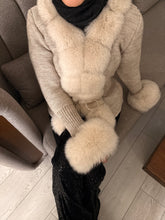 Fur Charm Bej- Premium Tilki Kürkü Hırka