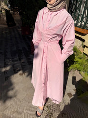 Rosalie Gömlek Elbise Pudra