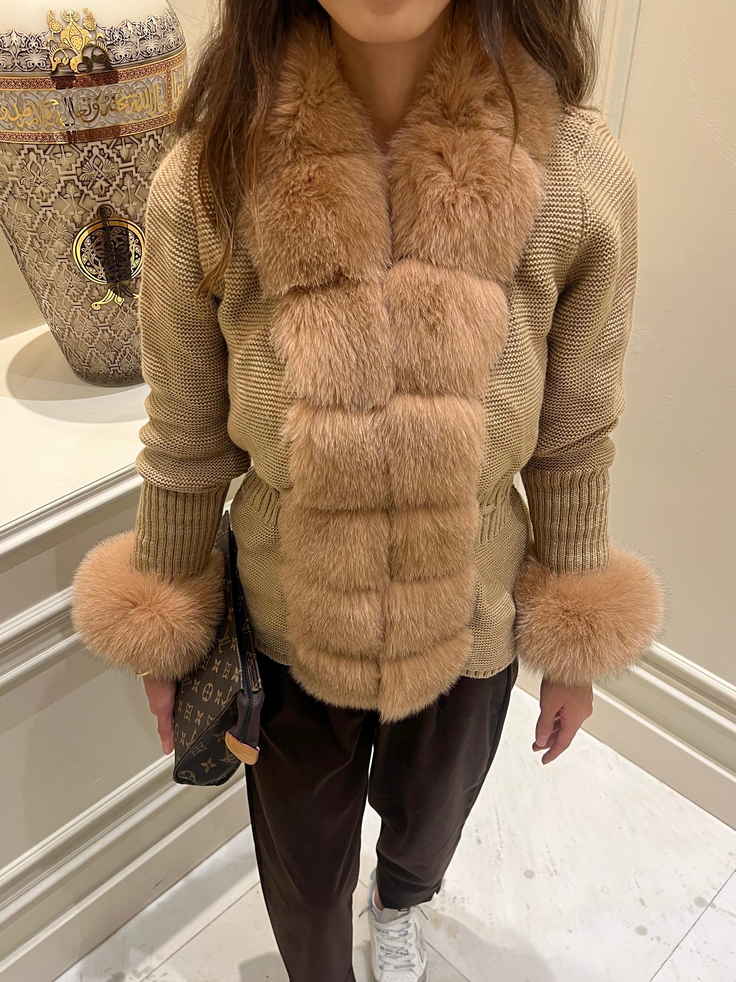 Fur Charm Kahve- Premium Tilki Kürkü Hırka
