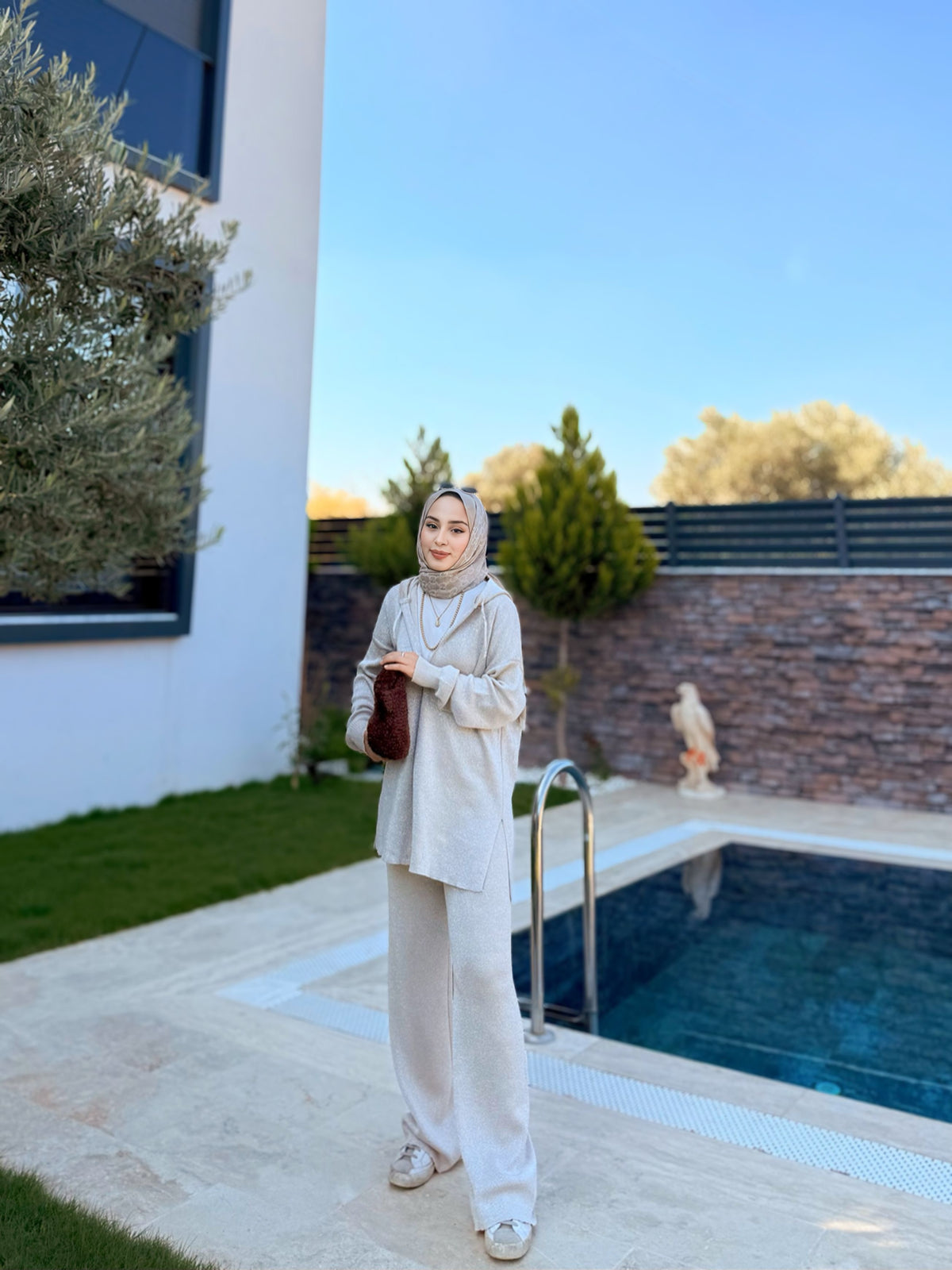 Golden Haze – Kapüşonlu Simli Takım