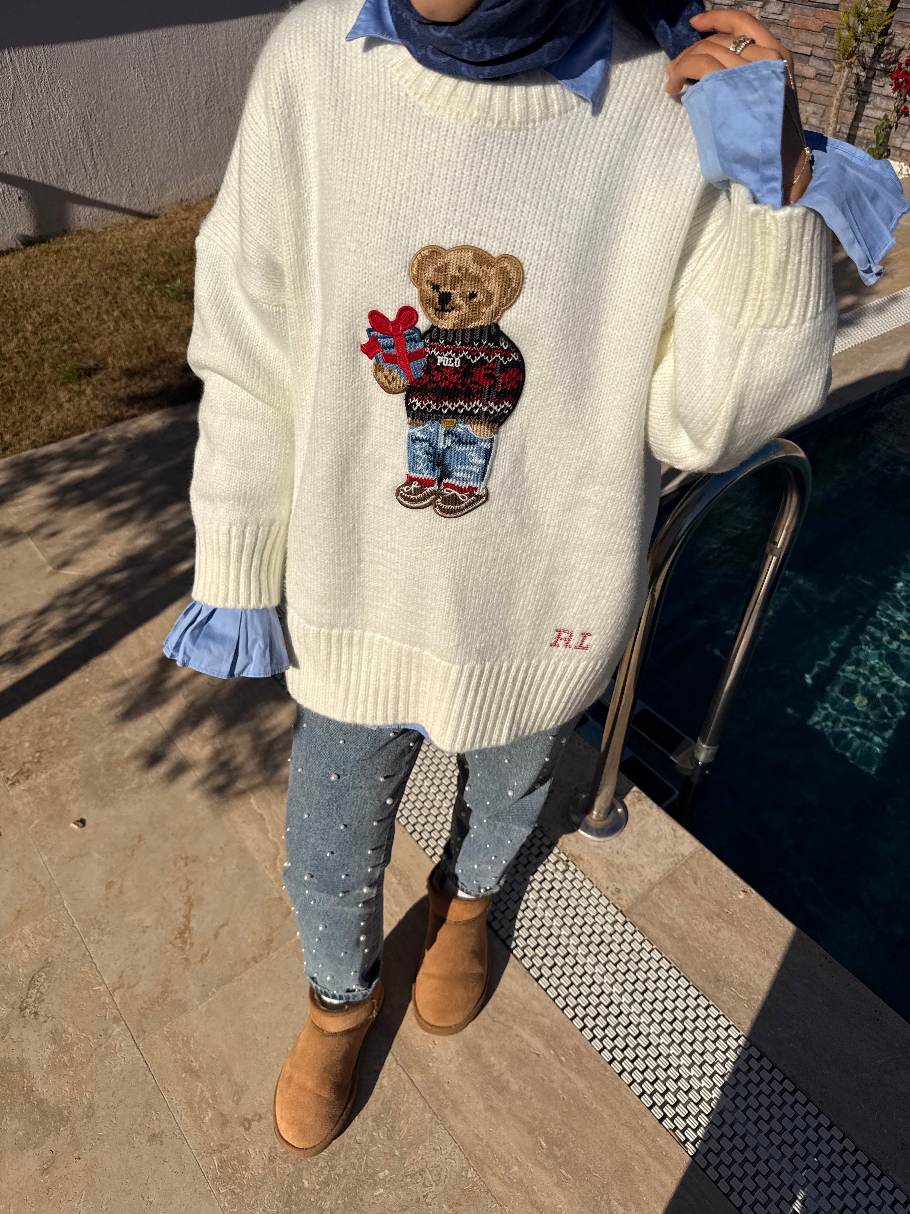 Teddy Bear RL Kazak Beyaz