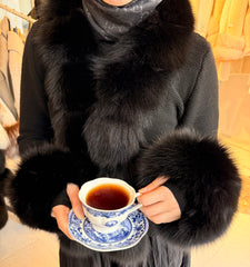 Fur Charm Siyah- Premium Tilki Kürkü Hırka